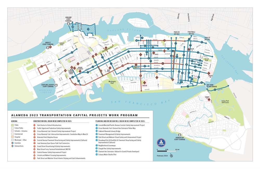 Alameda 2022 capital transportation projects map