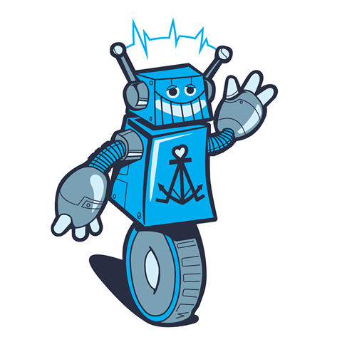 cartoon rolling robot