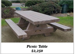 memorial picnic table