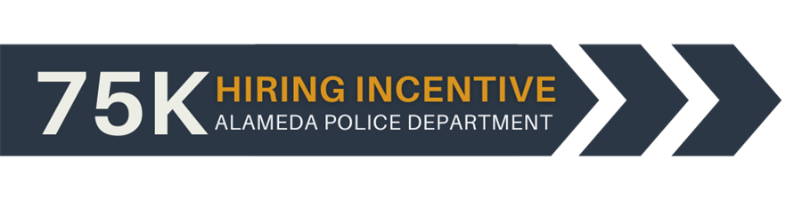 Banner announcing a $75,000 hiring inventive for police officers. 