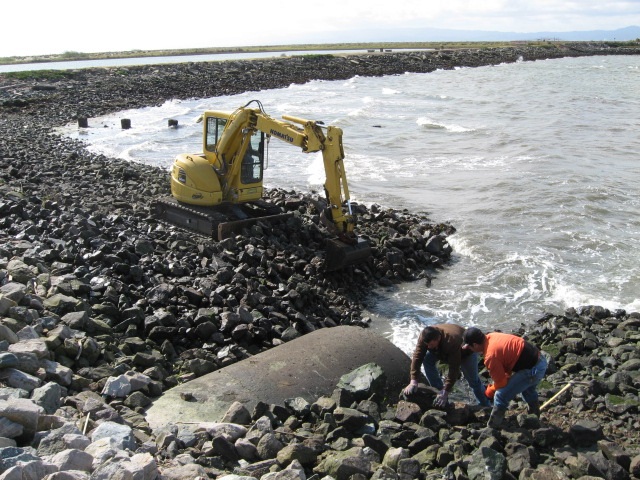 Crew at the outfall